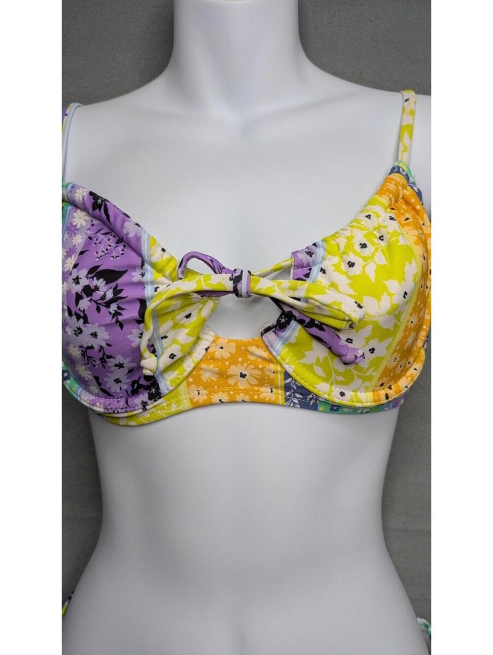 California Sunshine Bikini Set Womens S/M Floral Underwire Padded Swimwear - Picture 3 of 6